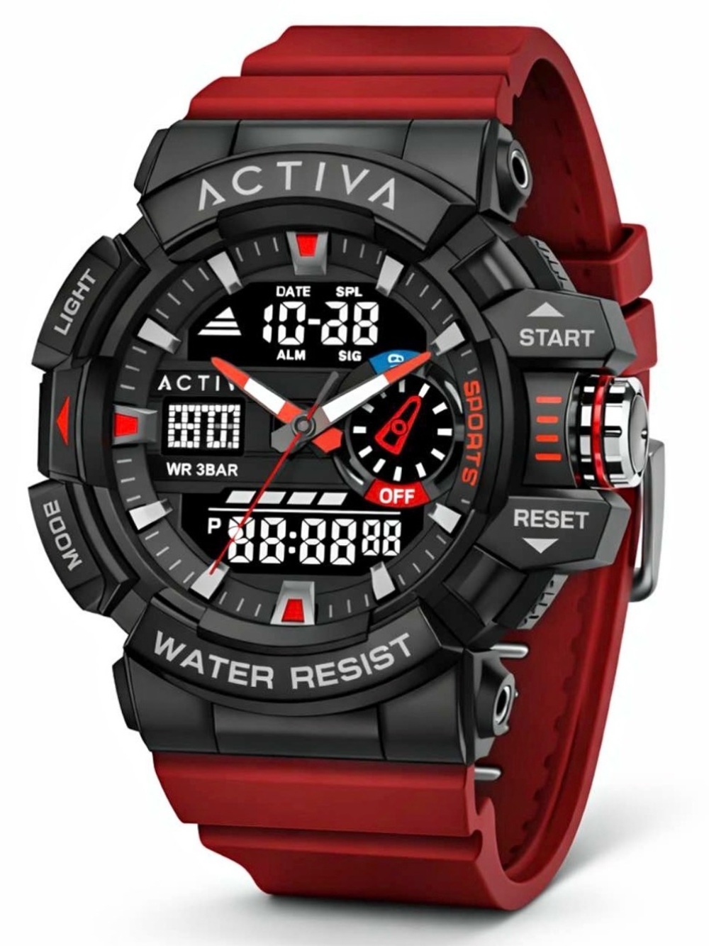 Activa Vord X
Invicta Analog & Digital Men's Watch - 49mm,
Red & Black